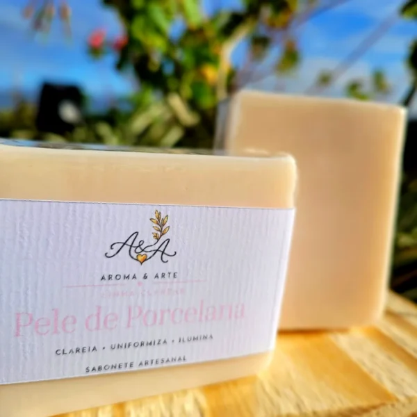Sabonete Pele de Porcelana - Embalagem Elegante | Aroma & Arte