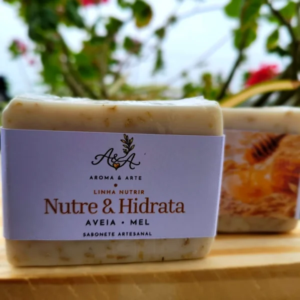 Sabonete Artesanal Aveia e Mel - 120g de Nutrição | Aroma & Arte