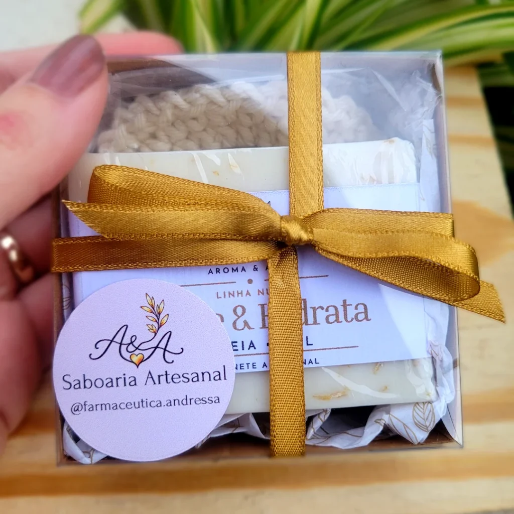 Kit Presente Barra de Sabonete Artesanal + Ecopad Facial